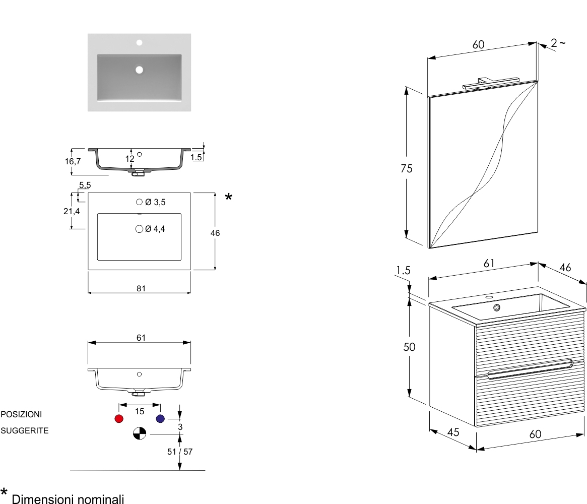arredi bagno colorati