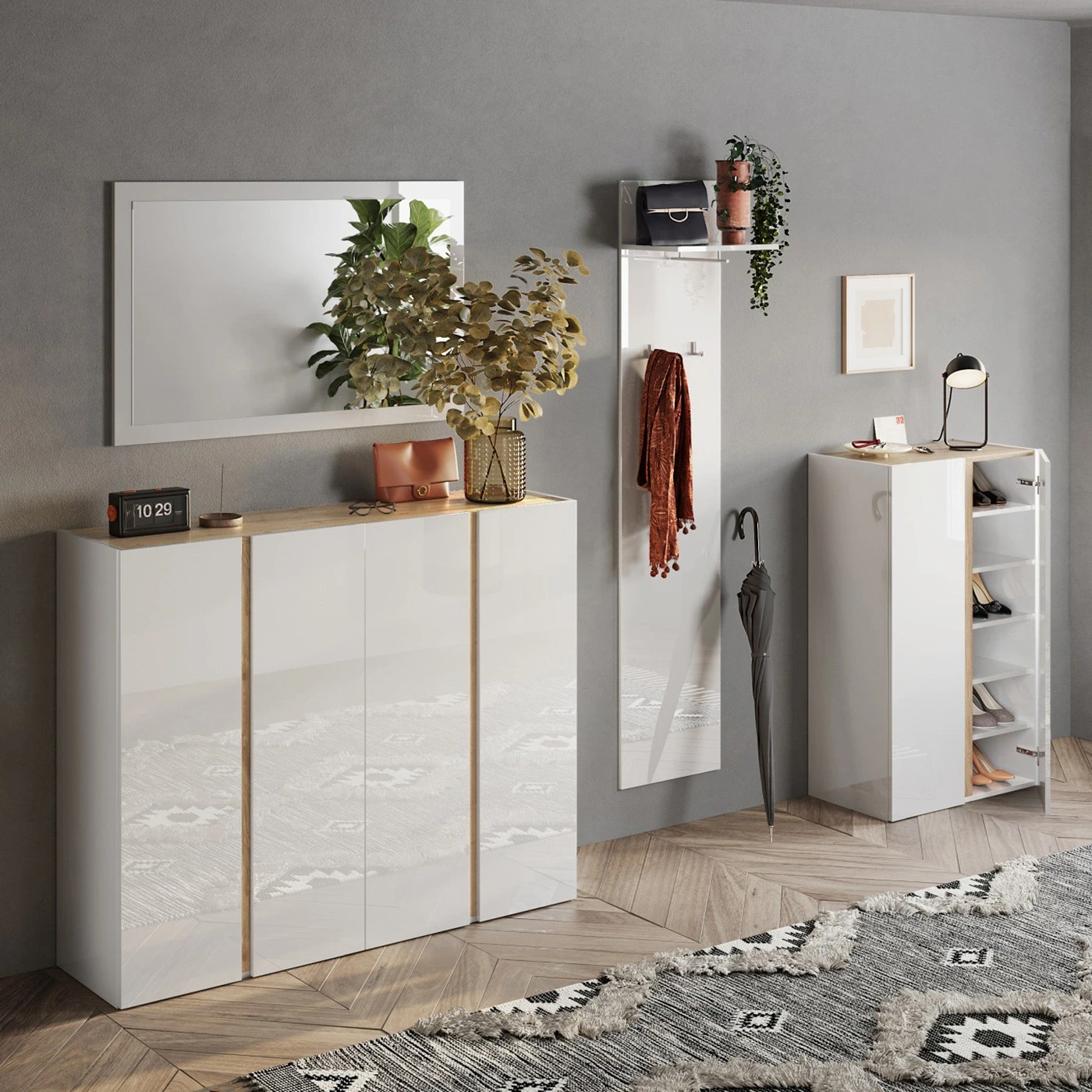 Composizione moderna Bianco lucido e Cadiz