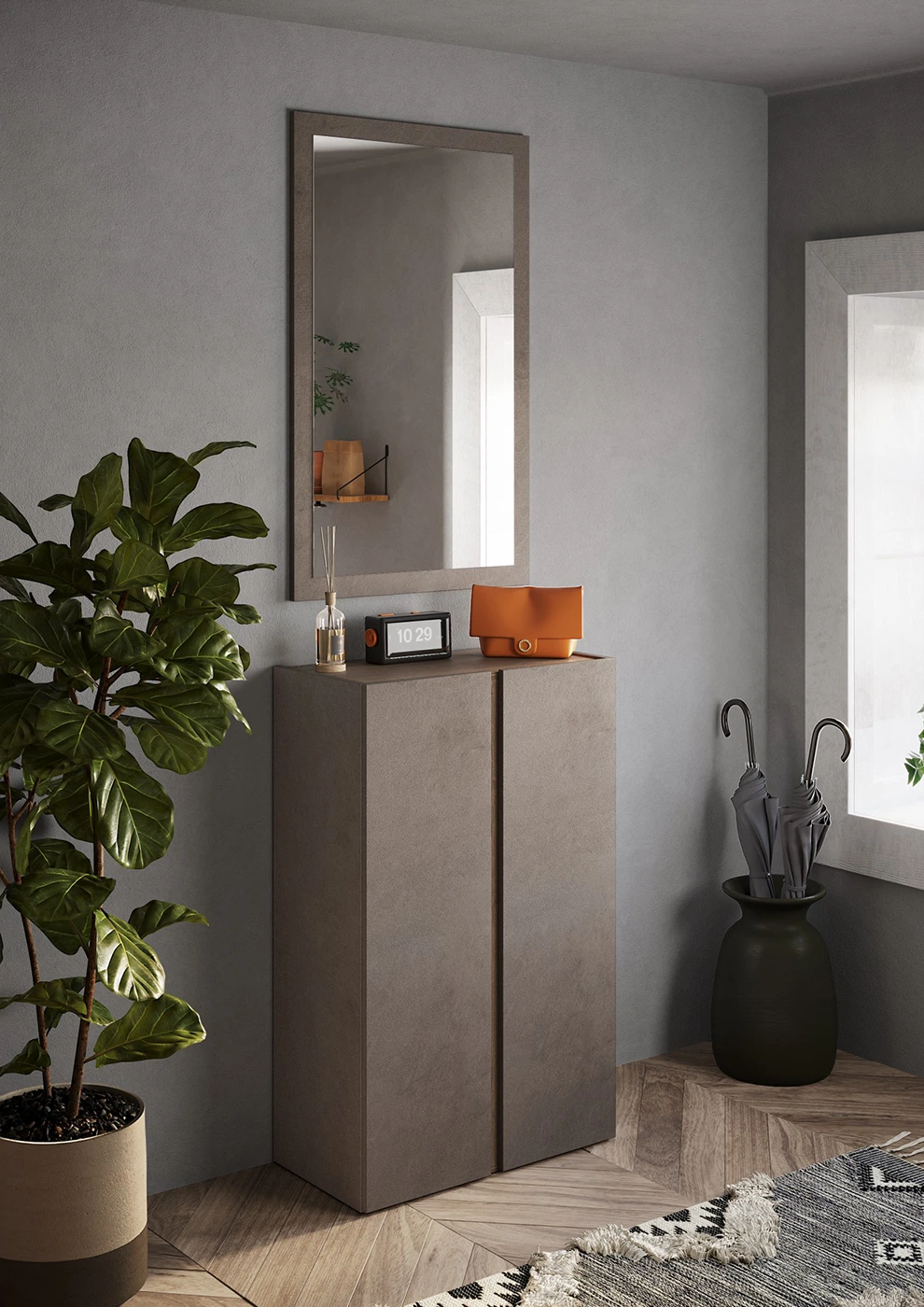 Madia alta 2 ante e 5 ripiani interni nuova