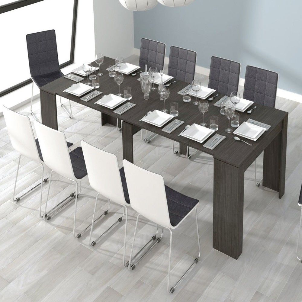 Tavolo consolle allungabile, finitura grigio