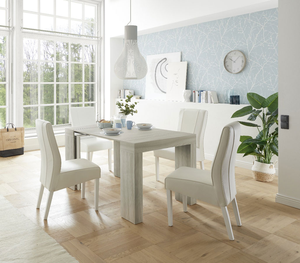 Consolle Sole allungabile, 5 allunghe in finitura Olmo