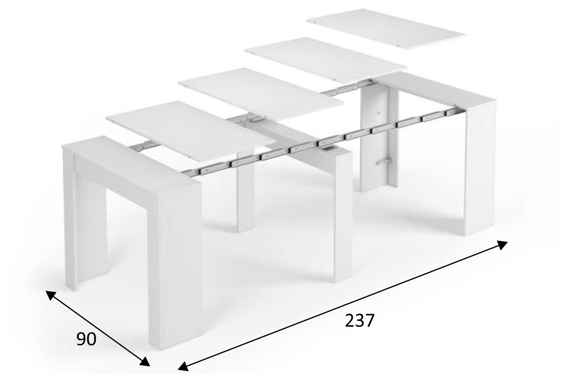 Conveniente  Tavolo consolle allungabile bianco