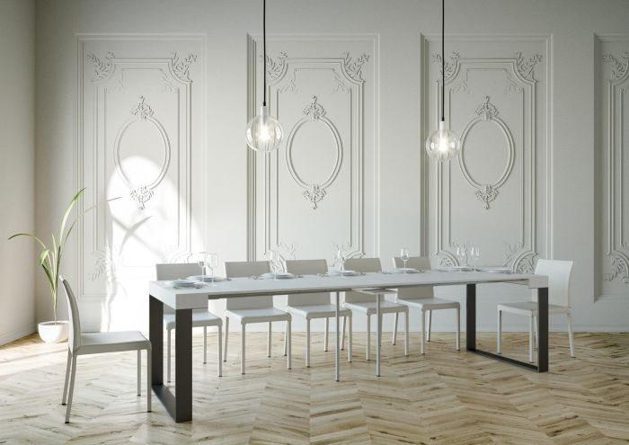 Consolle Bianco frassino moderna, Made in Italy