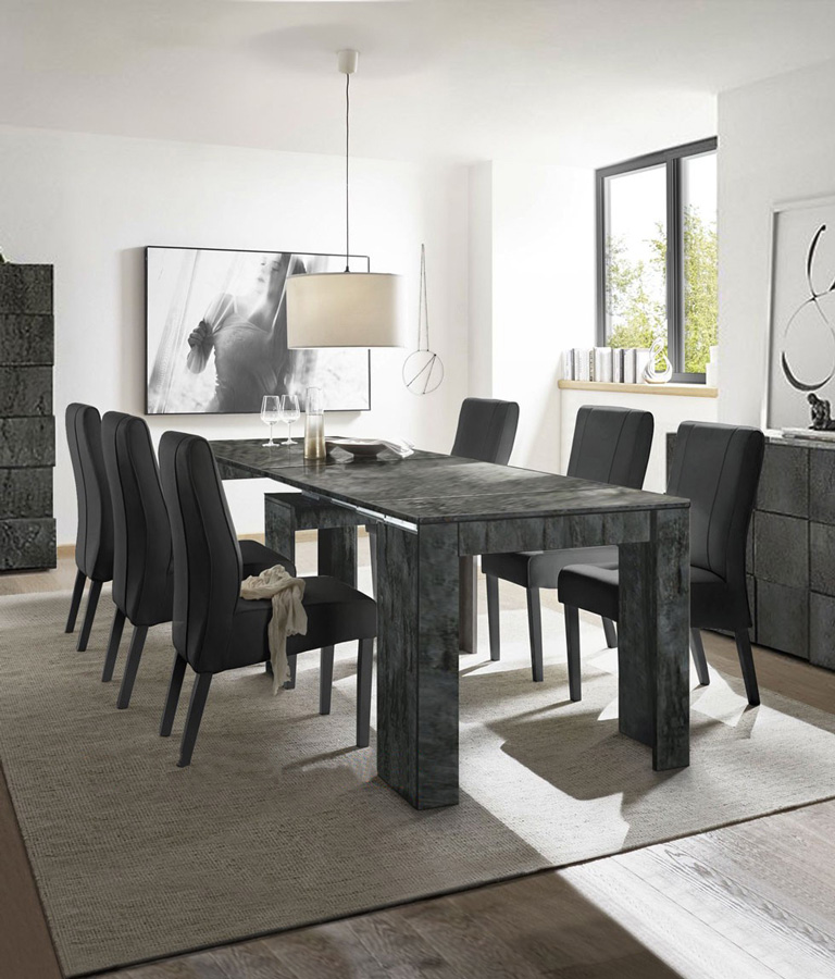 tavolo con allunghe ossido