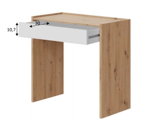 Scrivania moderna bianca opaco e Rovere nodi