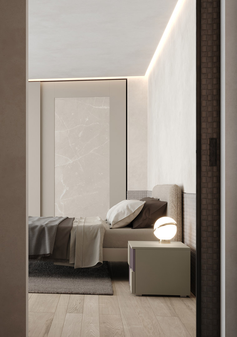 Comodini di design finitura laccato opaco Fango e Tabacco