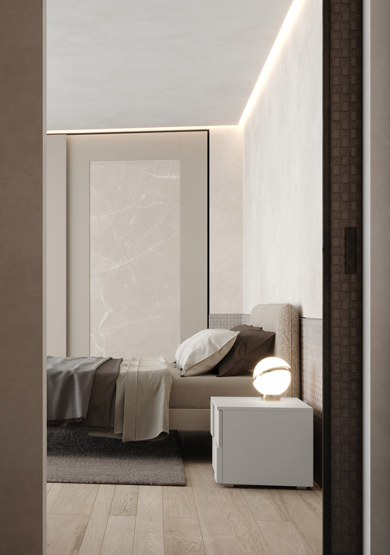 Comodini di design finitura laccato opaco Tele e Nuvola frassinato