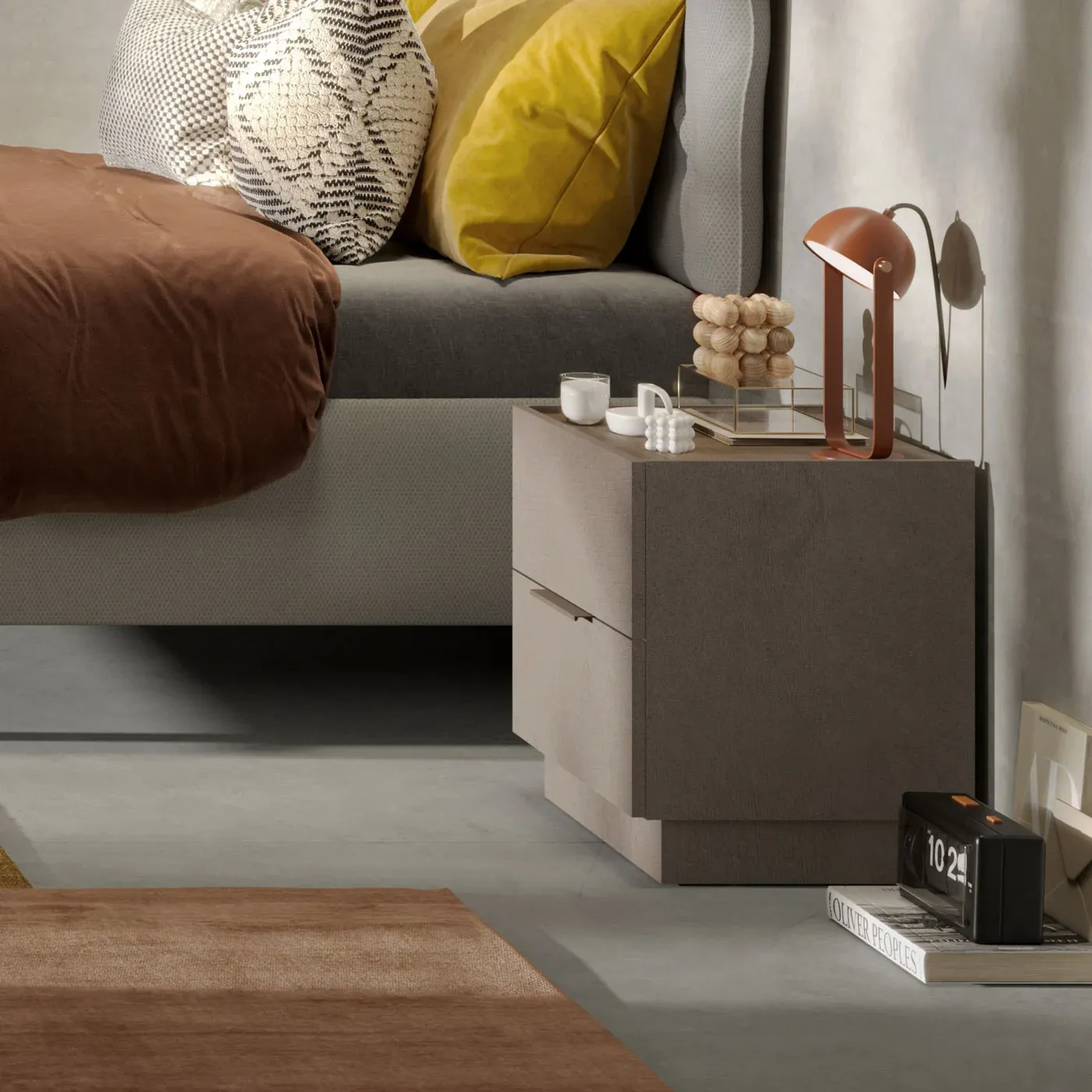 camera tortora e bronzo