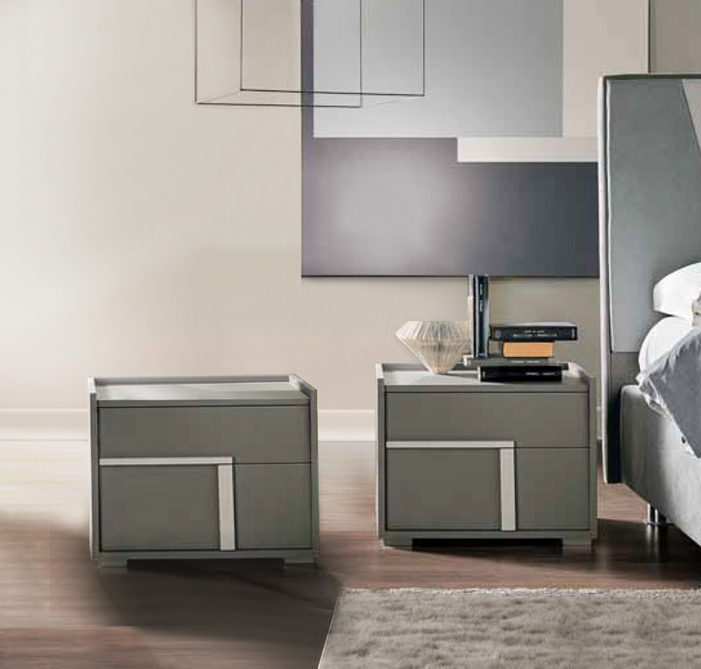 Coppia di comodini Garda in finitura Grigio londra