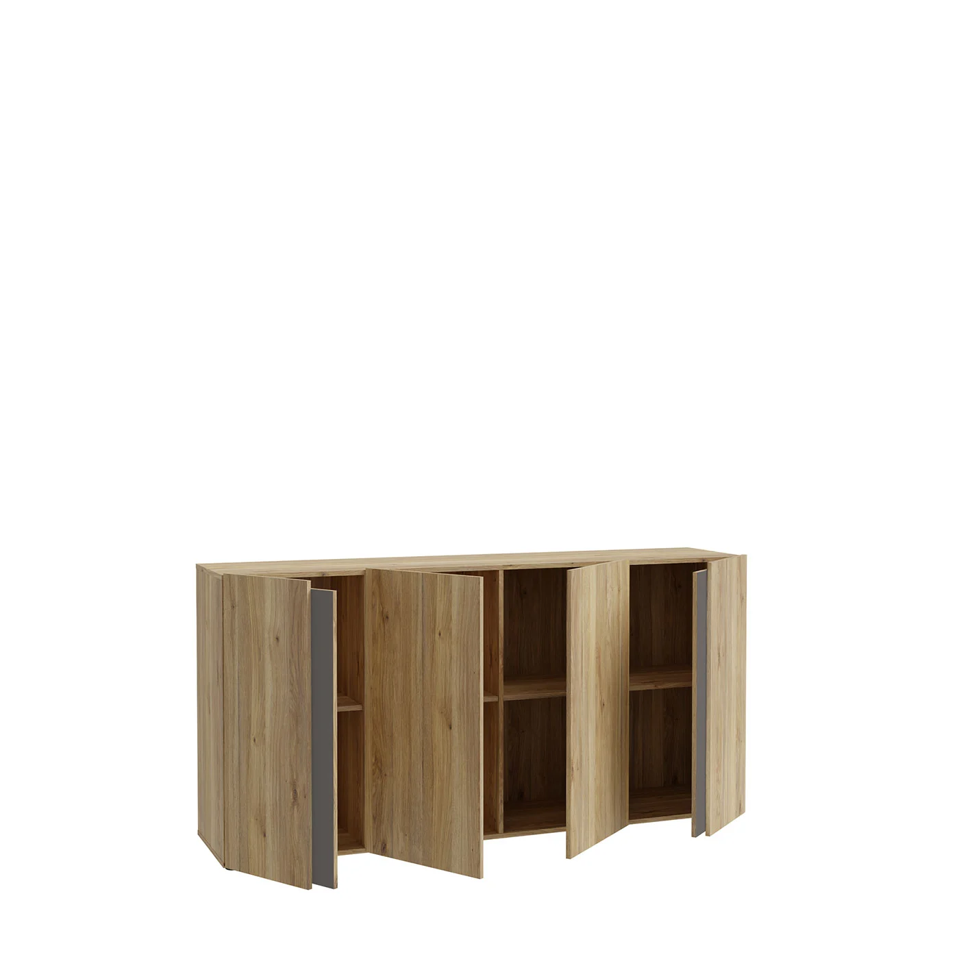 madia 4 ripiani rovere