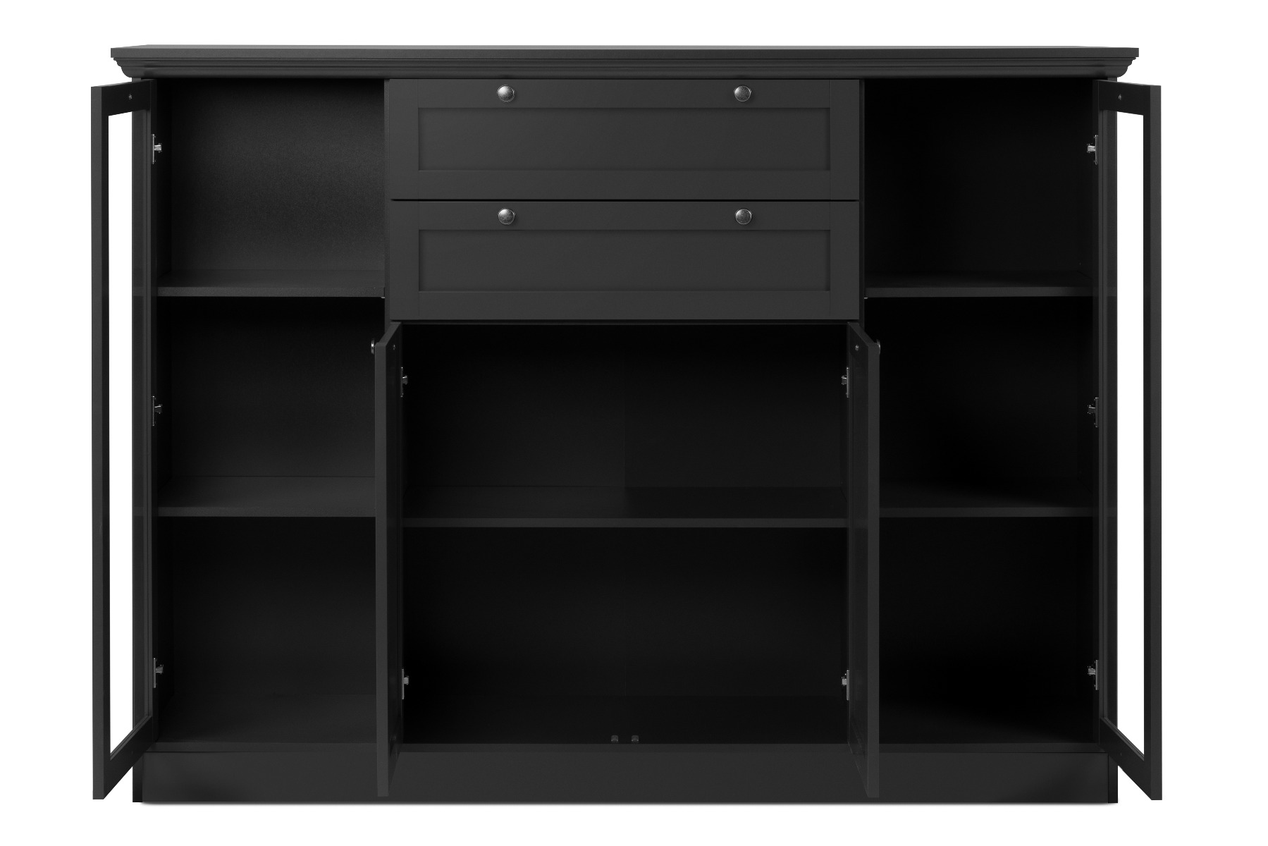 Madia, credenza con 4 ante e 2 cassetti finitura Grigio antracite