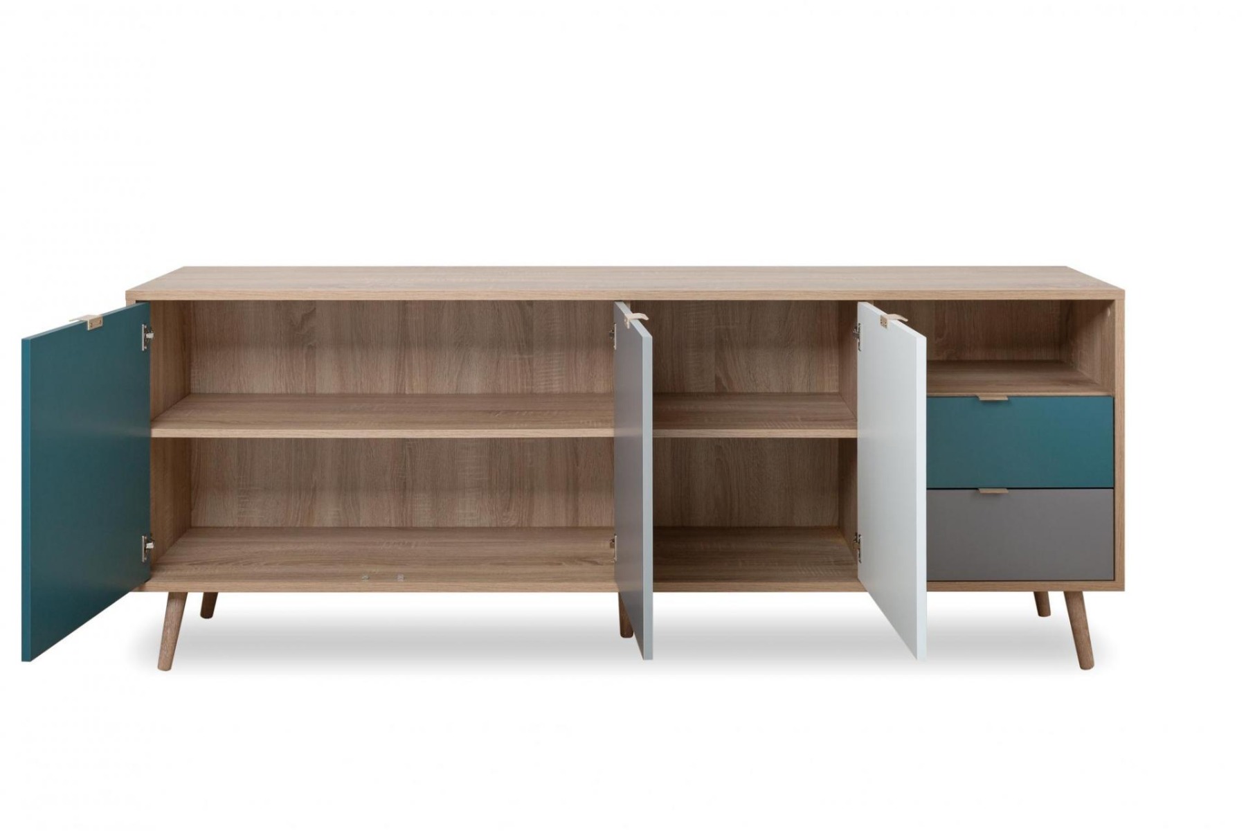 Madia moderna Lavik in stile nordico 3 ante, 2 cassetti con vano giorno