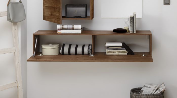 Convenienti 2 Ribalte sospese, bianco lucido, made in Italy