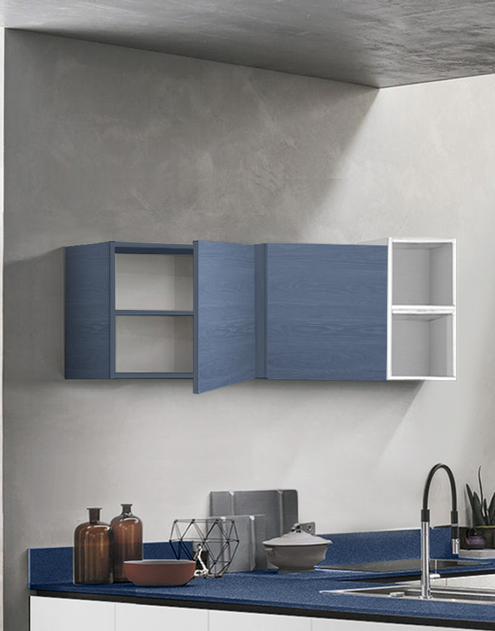 Pensile cubo per cucina sospeso, Blu