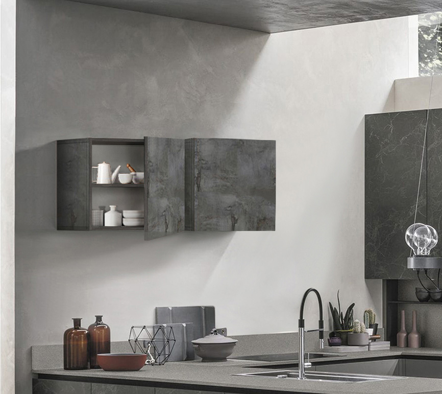 Pensile cubo per cucina sospeso, Ossido