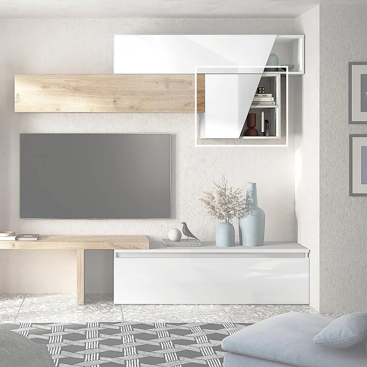 pensile cubo bianco lucido