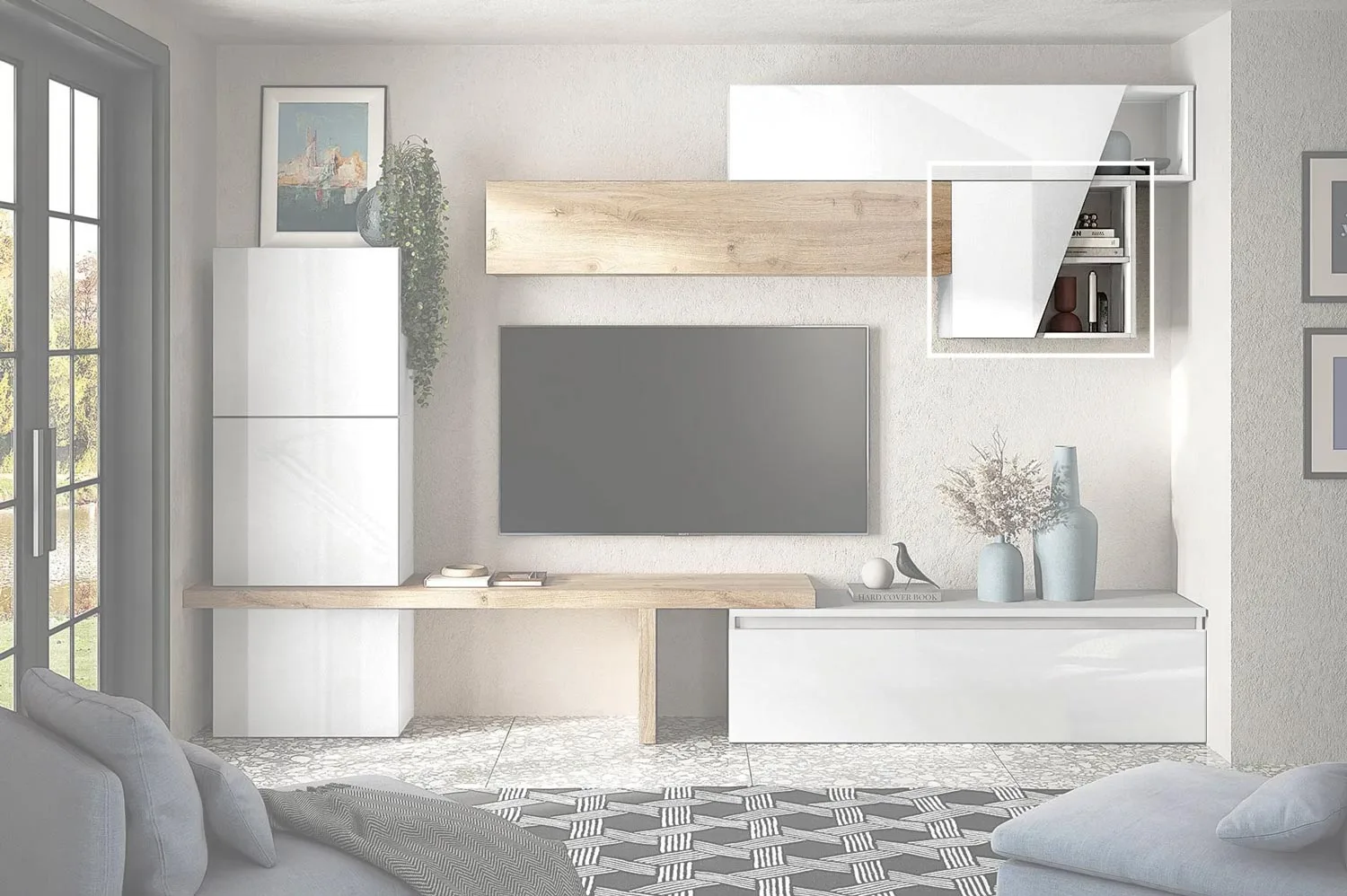 pensile cubo bianco lucido