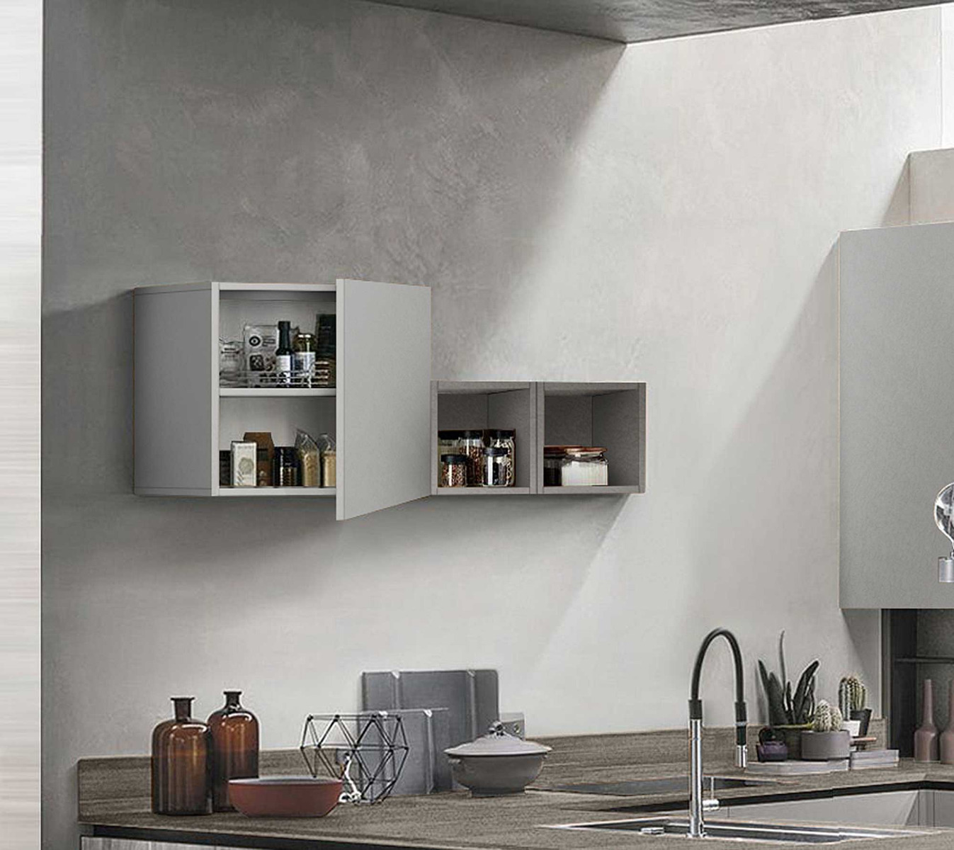 pensile 1 anta grigio moderno