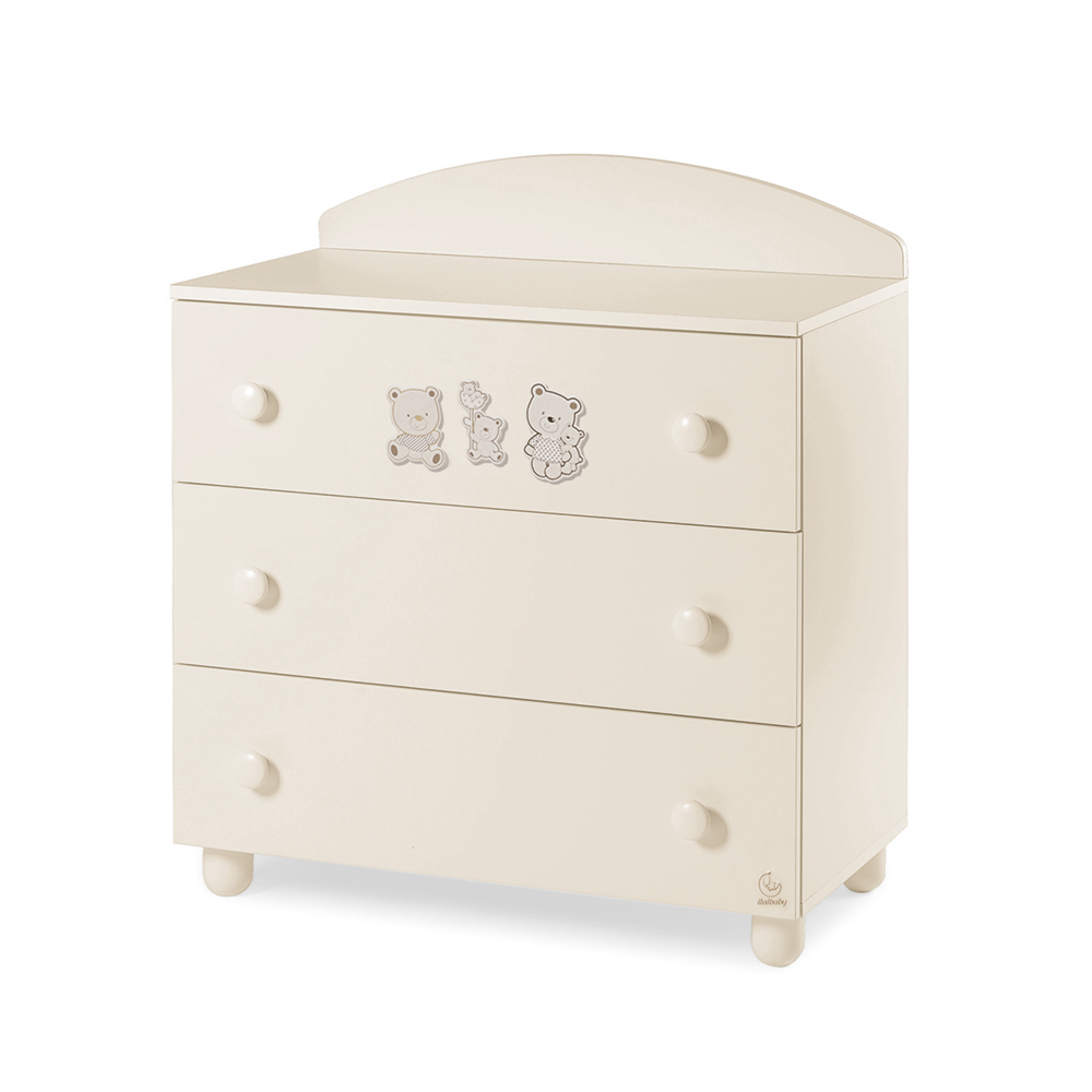 Lettino neonati Paddington avorio con decorazioni e ruote Zenzero Shop