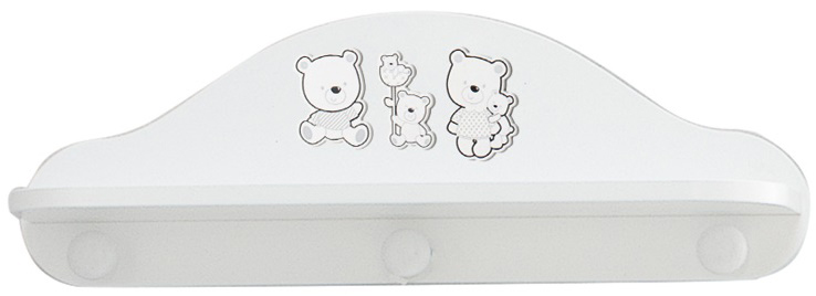 Lettino neonati Paddington con decorazione e ruote, finitura Bianco