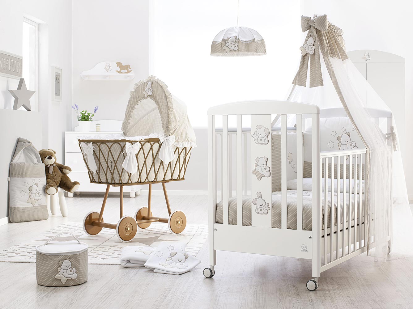 Culla neonato Orsetto per neonati con decorazione, finitura Bianco