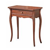Elegante Consolle in legno, finitura noce con gambe sagomate a sciabola con cassetto 62x70