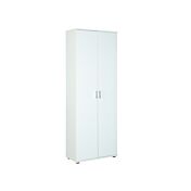 Armadio salvaspazio 2 ante e 5 ripiani, colore bianco