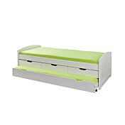 LETTO CON CASSETTI CONTENITORE E SECONDO LETTO INFERIORE AD ESTRAZIONE. 