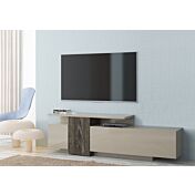 Porta TV sabbia e rovere scuro 