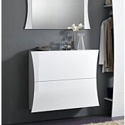 Scarpiera a 2 ante sagomate bianco laccato lucido, linea arco