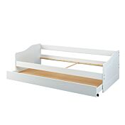 Letto in legno massiccio, con secondo letto estrailbile con ruote