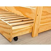 Divano letto con secondo letto ad estrazione in legno naturale