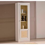 Vetrina in legno finitura Laccato Bianco e Craquele' a una porta 60x45 H.185