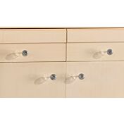 Credenzina in legno finitura avorio patinato, con 2 ante e 2 cassetti 120x90