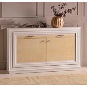 Credenza in legno, laccato bianco e craquele' - cm 150x90