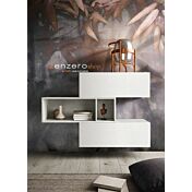 Credenza Madia moderna sospesa GJ 504 in finitura Frassinato Bianco