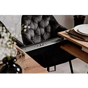 dettagli tavolo rovere e nero