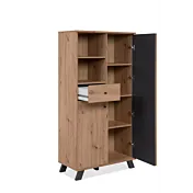 Madia alta stile nordico, finitura Rovere Oak e Antracite  aperta