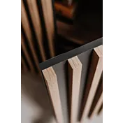 detaglio Soggiorno completo stile nordico, finitura Rovere Oak e Antracite 
