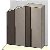 Armadio mansarda 4 ante, Bronzo e Sandstone, L.199