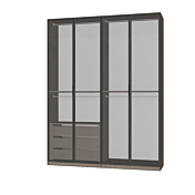 Armadio 4 ante battenti con vetro fumè, scontato