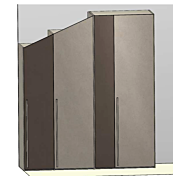 Armadio mansarda 4 ante, Bronzo e Sandstone, L.199