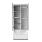 Armadio multiuso Bianco con 4 ripiani e 2 cassetti