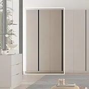 Armadio 3 ante Cashmere, con maniglie Antracite, L.145