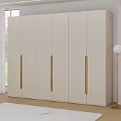 Camera completa di armadio, letto, comò e comodini in finitura Sabbia e Rovere Mauvella