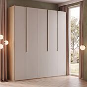 Armadio Rovere nordico e Grigio seta, 5 ante, L.246 H.295