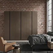 Armadio 6 ante, Bronzo con maniglie gola Antracite, collezione Mondo