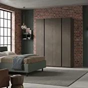 Armadio 4 ante, Bronzo con maniglie gola Antracite