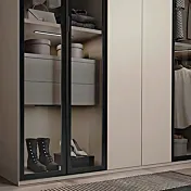 Armadio ad angolo con 10 ante battenti, Corda e dettagli Metal grey in offerta