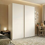 Armadio 2 ante scorrevoli, Bianco opaco, L.220